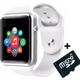 Ceas Smartwatch cu Telefon iUni A100i, BT, LCD 1.54 Inch, Camera, Alb + Card MicroSD 4GB Cadou